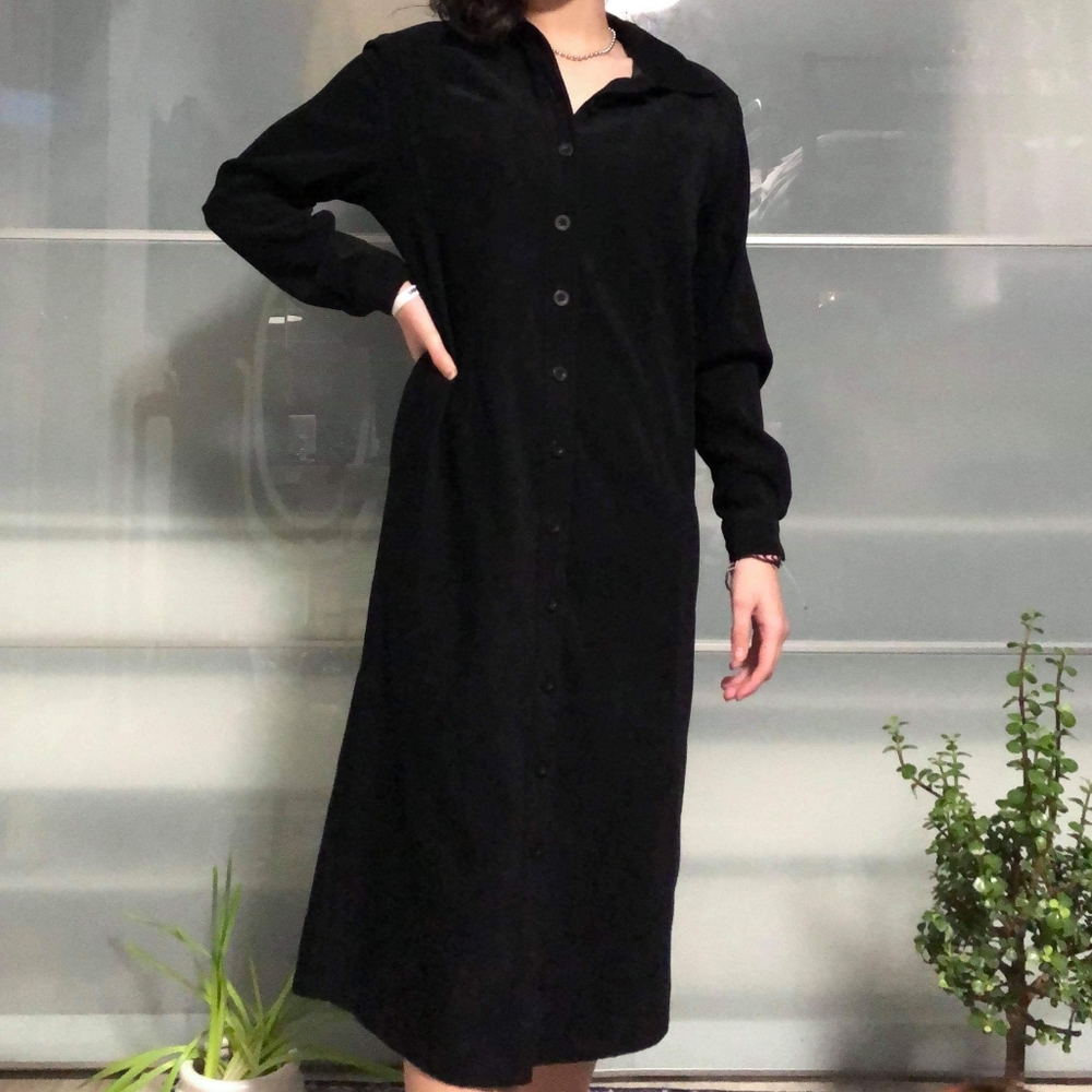 Joanna Womens Vintage Jacket Maxi Length Duster Black Sz S